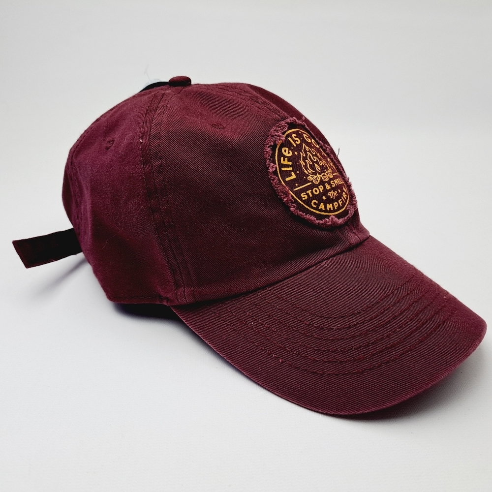 Life Is Good Women's 100% cotton cap hat maroon Adjustable Strap - Picture 4 of 6